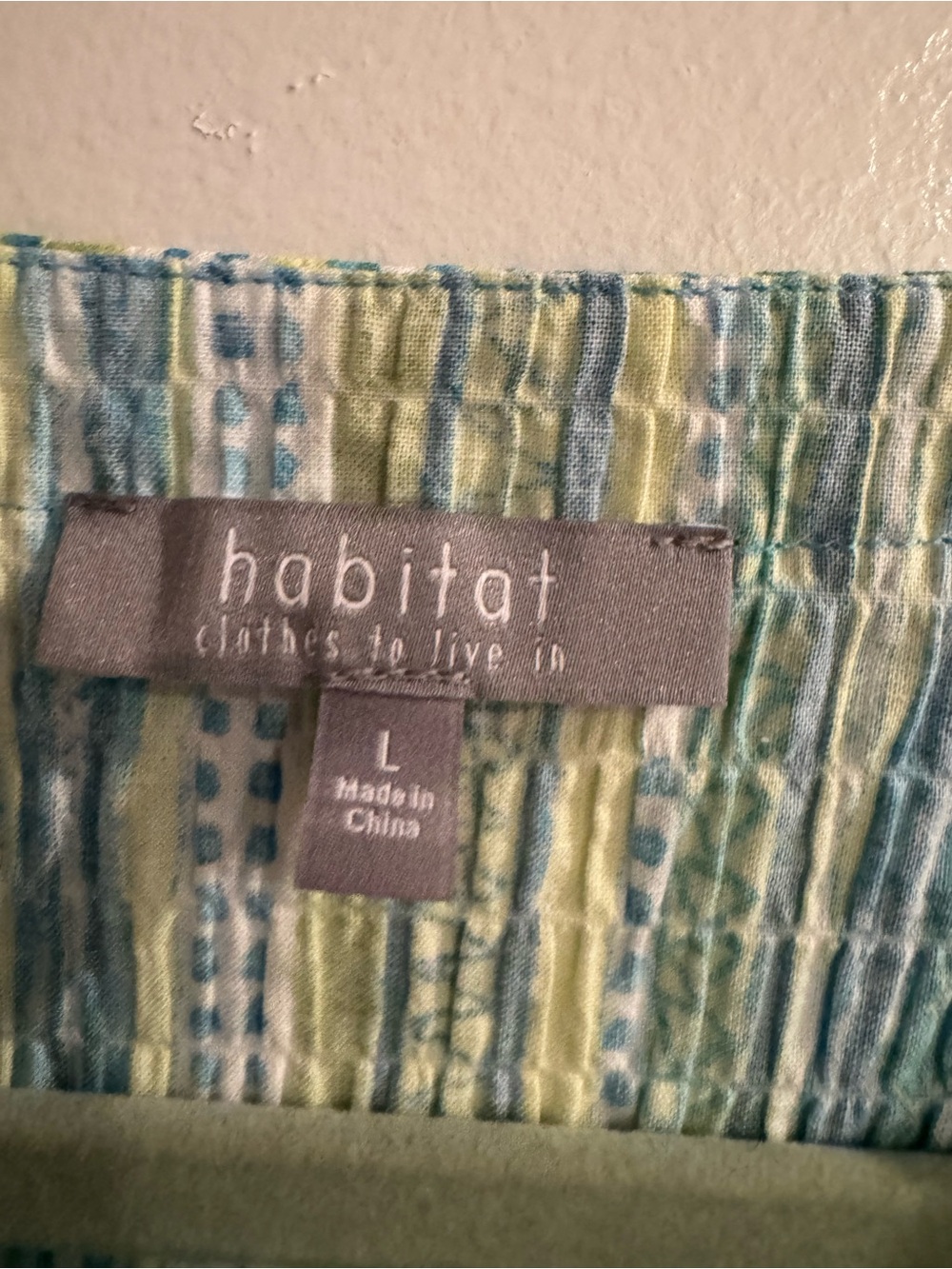 Habitat Blue Green Striped Cotton Tunic Top Large Casual Lightweight - Picture 6 of 10